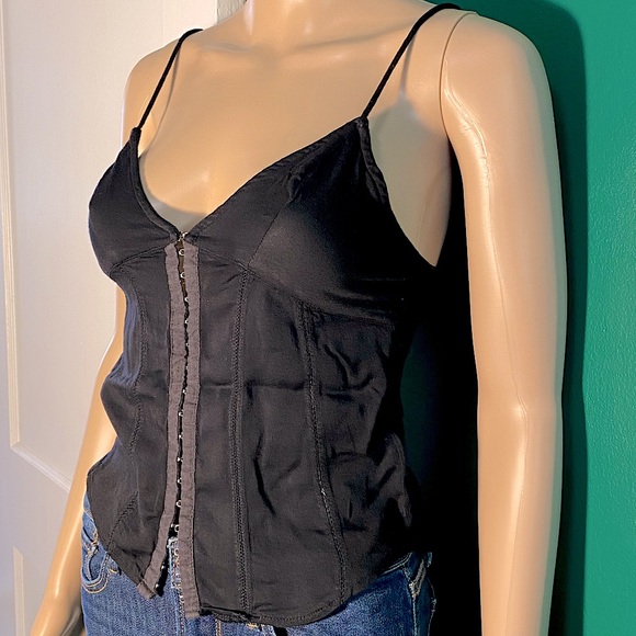 💚3/20$5/25💚Silence + Noise Black hook/eye clasp front - Picture 2 of 16